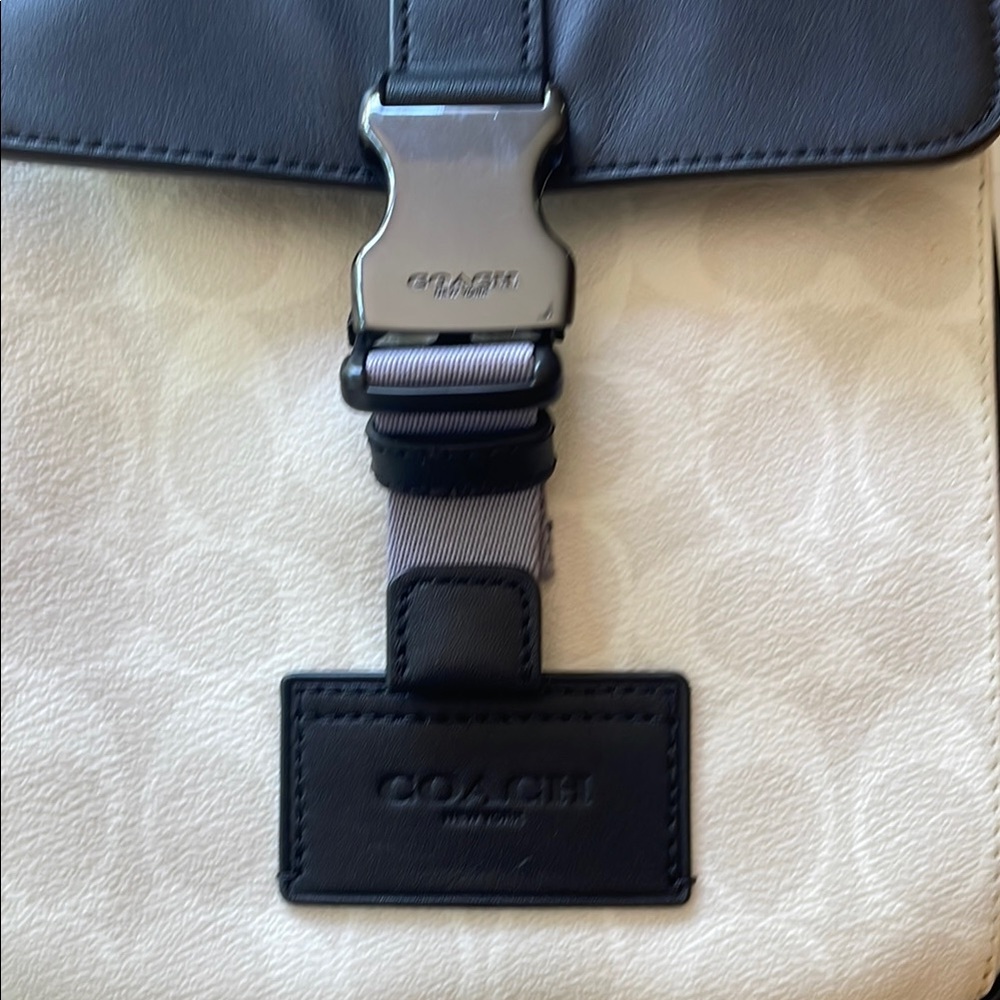 Coach Cream and Blue Messenger Bag with Adjustable Strap - Picture 3 of 6